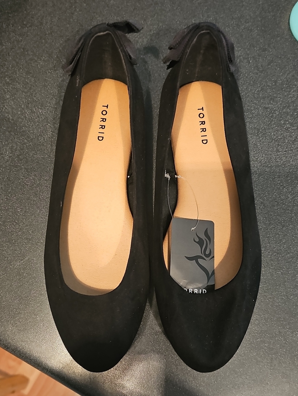 torrid Black Suede Bow Ballet Flats